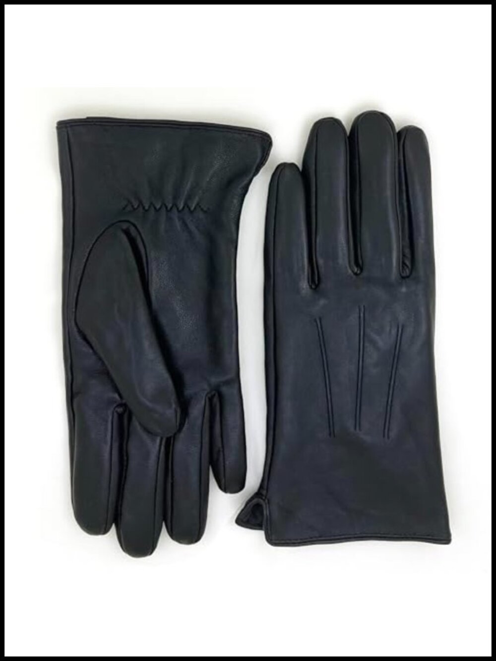 Lambskin Leather Cold Weather Gloves Cashmere Lined Warm Winter